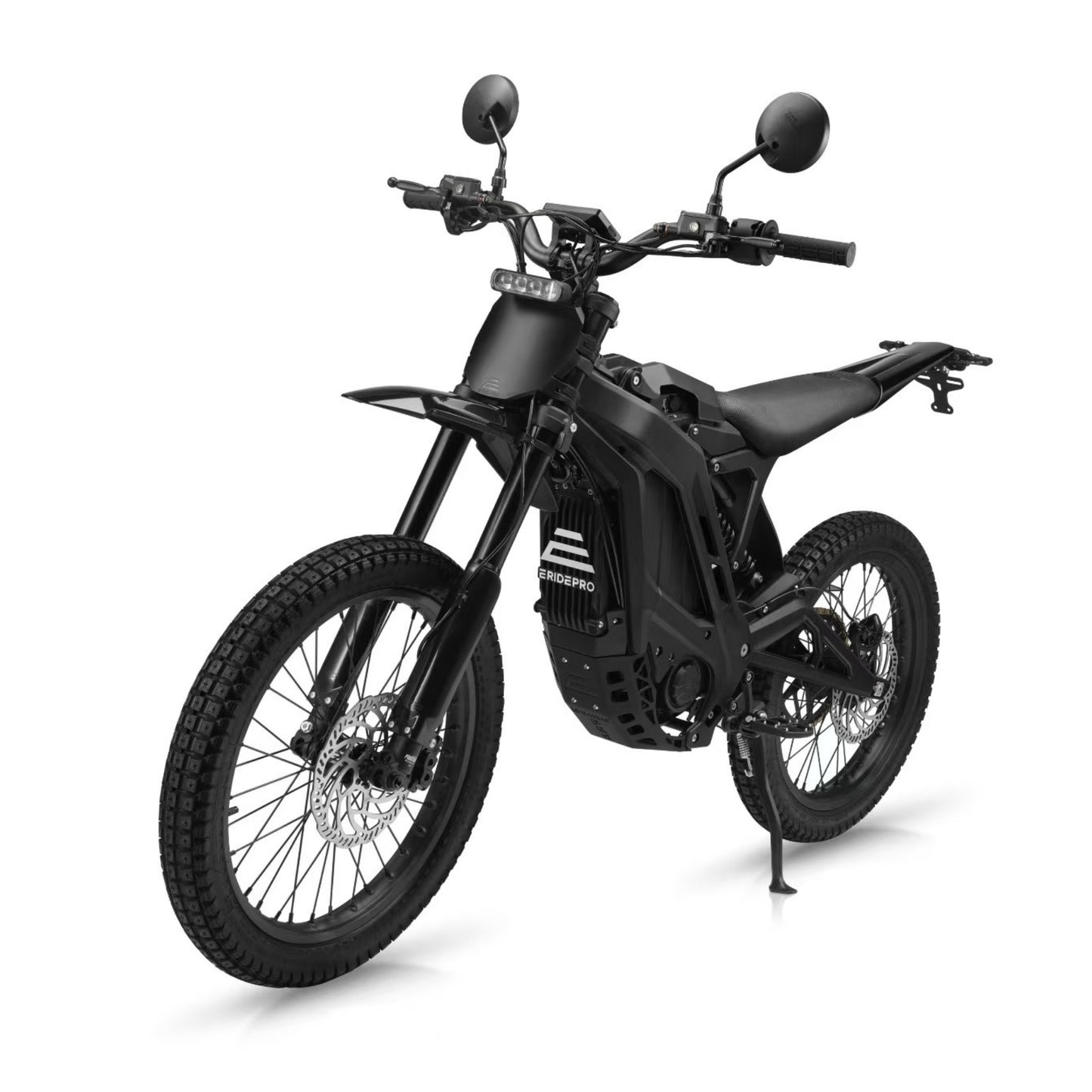 Moto eléctrica E RIDE PRO SE con diseño moderno, motor potente y colores llamativos en una imagen frontal.