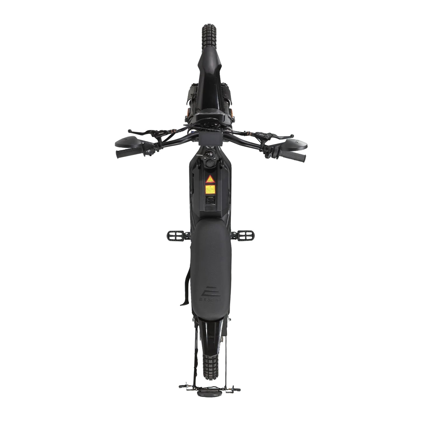 Imagen de la bicicleta eléctrica E RIDE PRO SS 2.5 con marco negro y detalles en plateado, lista para recorrer caminos urbanos.
