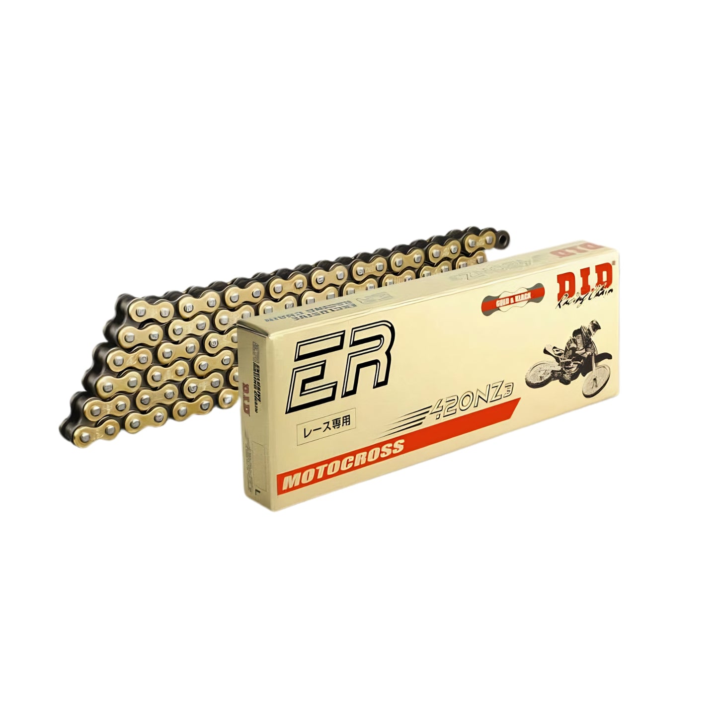 Cadena DID 420 sin o-ring para Surron Light Bee, cadena de motocross en imagen, compatible con motocicletas eléctricas.