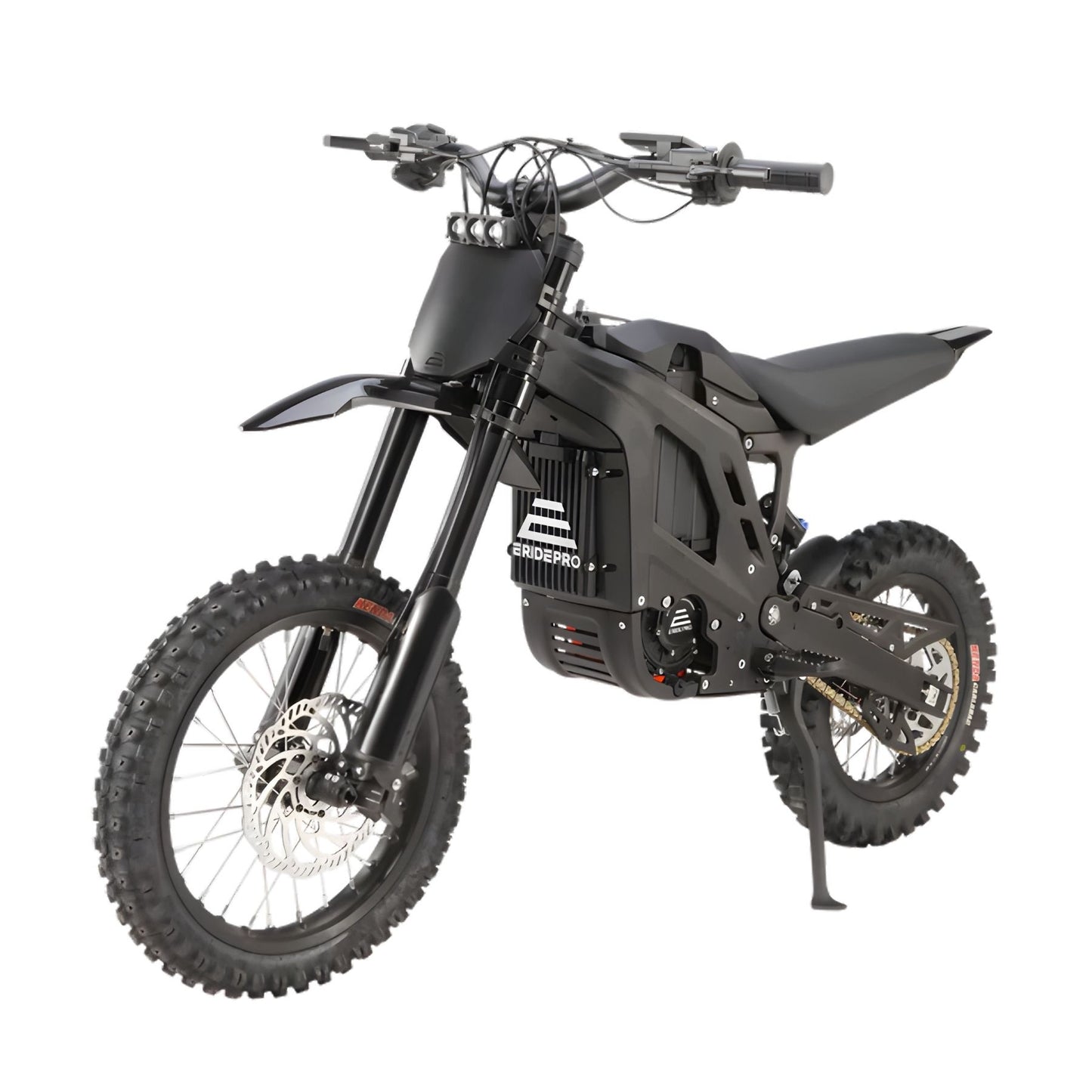 Moto eléctrica E RIDE PRO Mini R de color negro, con asiento y manillar, diseñada para niños y adolescentes.