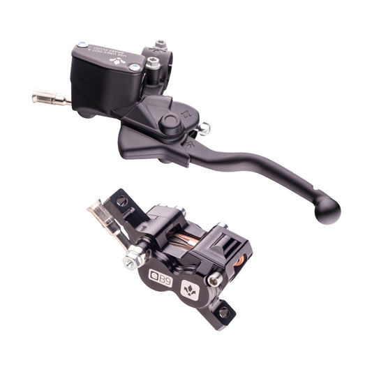 Freno Formula Tech EB9 Premium para moto eléctrica, con palanca y disco de freno en imagen, marca X-EMOTOS.