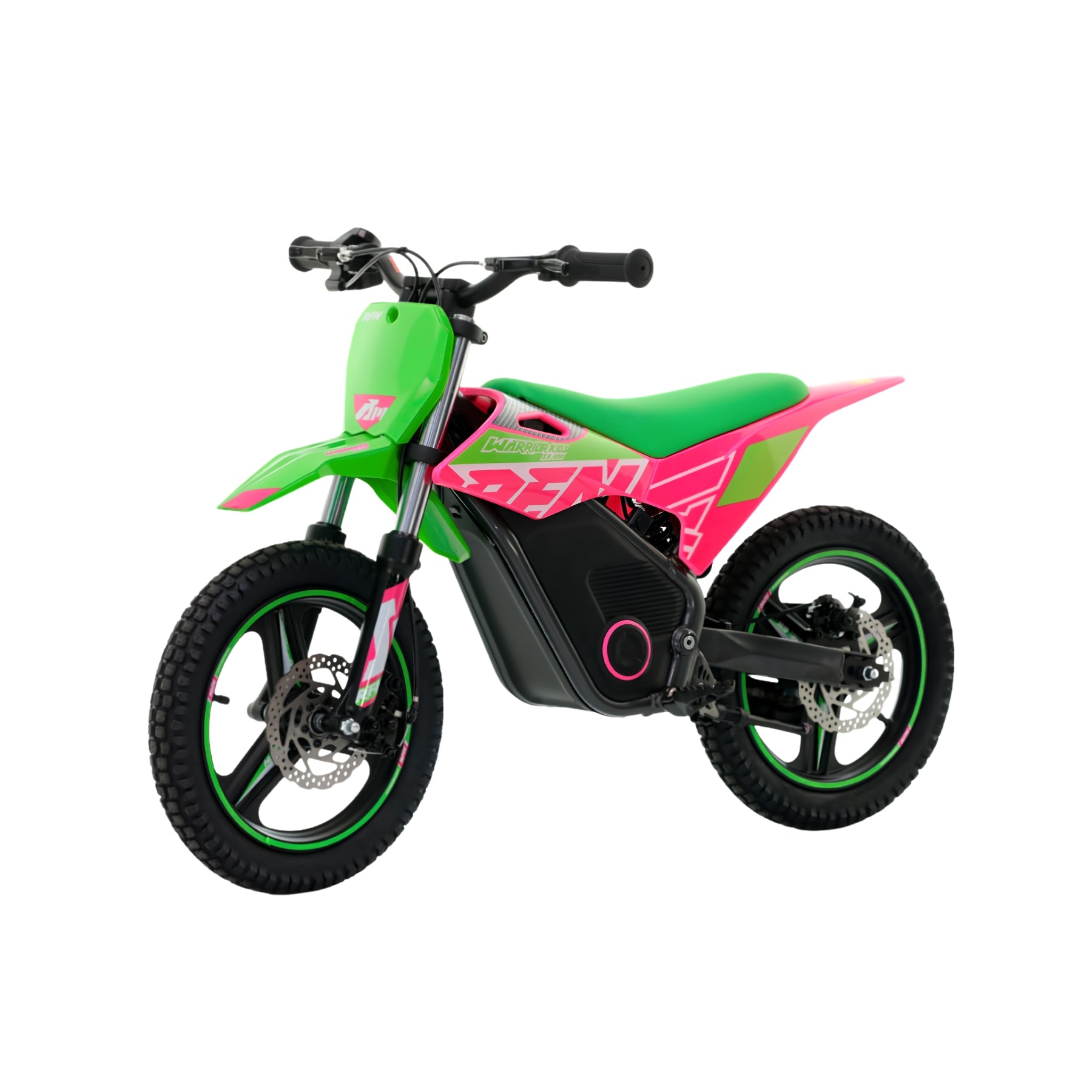 Minicross eléctrica X-EMOTOS RFN Warrior SX-E350 14/14” 350W para niños, en color verde, con neumáticos y control infantil