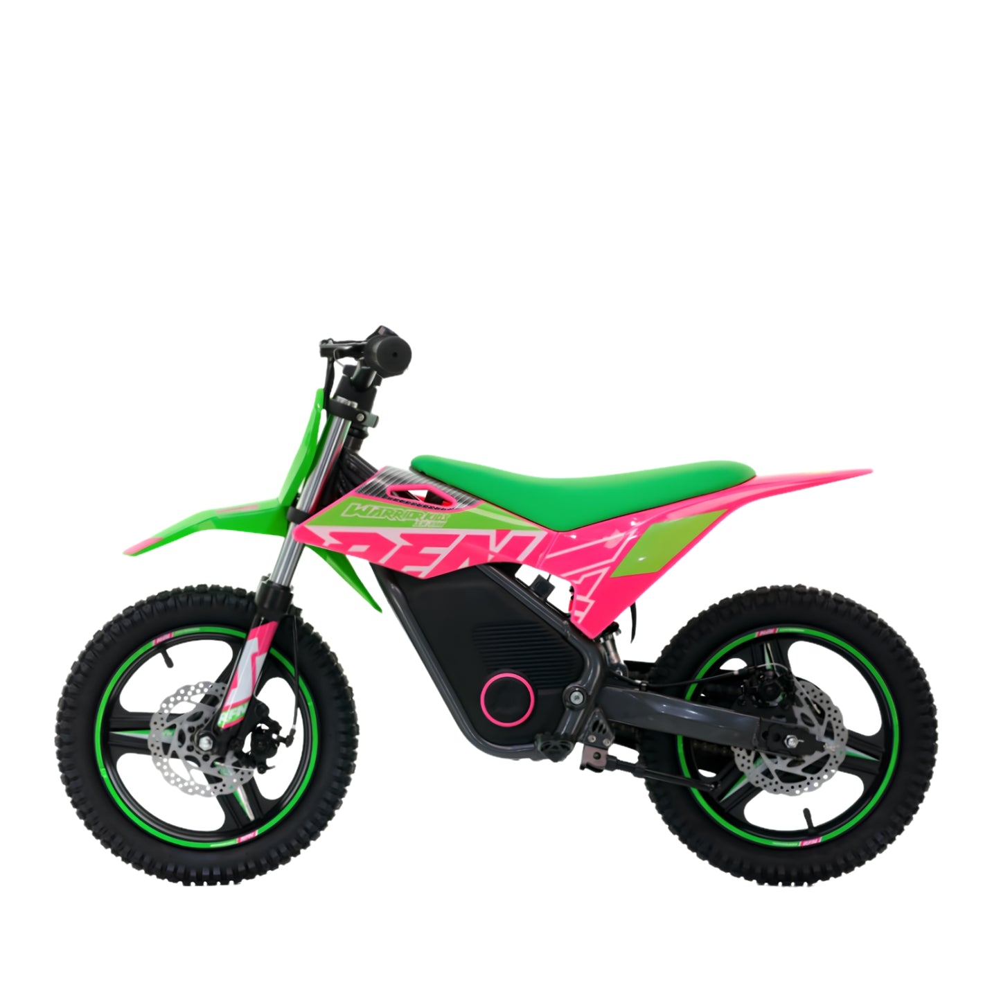 Minicross eléctrica X-EMOTOS RFN Warrior SX-E350 14/14" 350W para niños, color verde, con neumáticos y control infantil