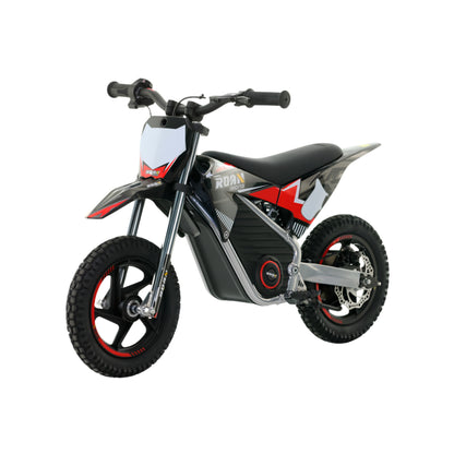 Mini moto eléctrica X-EMOTOS Warrior 150W roan MX150, vista de la moto eléctrica de tamaño compacto y color roan.