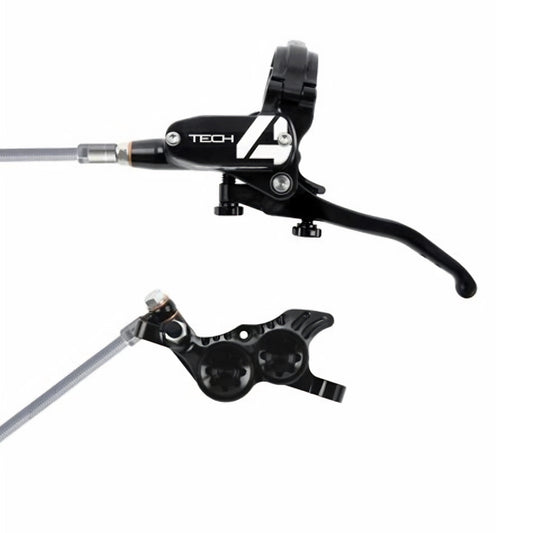 Freno Hope Tech 4 V4 de color negro, montaje y detalles visibles, para bicicleta de alto rendimiento, de la marca X-EMOTOS.