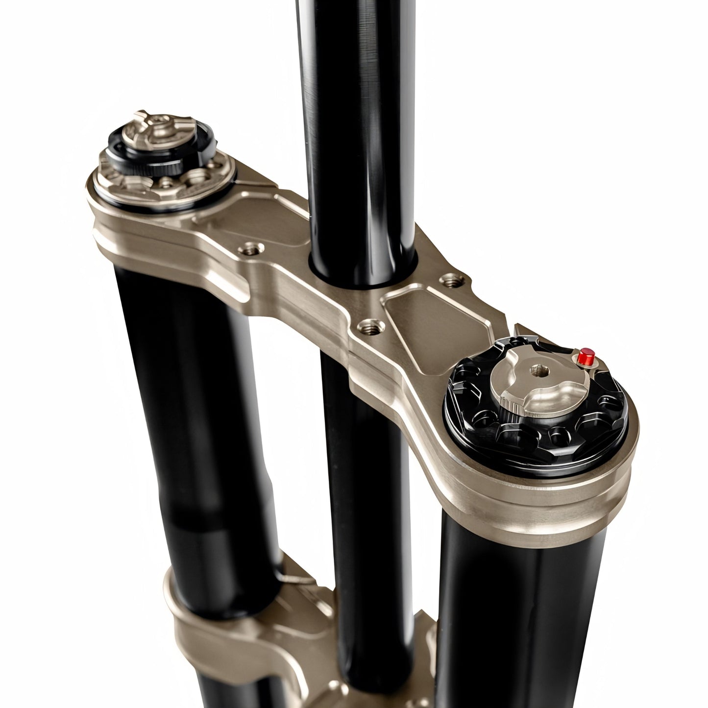 Horquilla EXT FERRO en color USD de 36, diseñada para bicicletas, mostrando detalles de la estructura y acabado metálico.