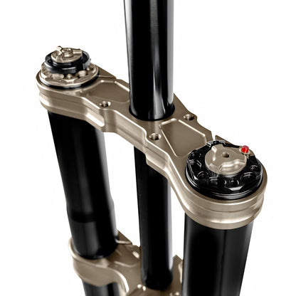 Horquilla EXT FERRO en color USD de 36, diseñada para bicicletas, mostrando detalles de la estructura y acabado metálico.