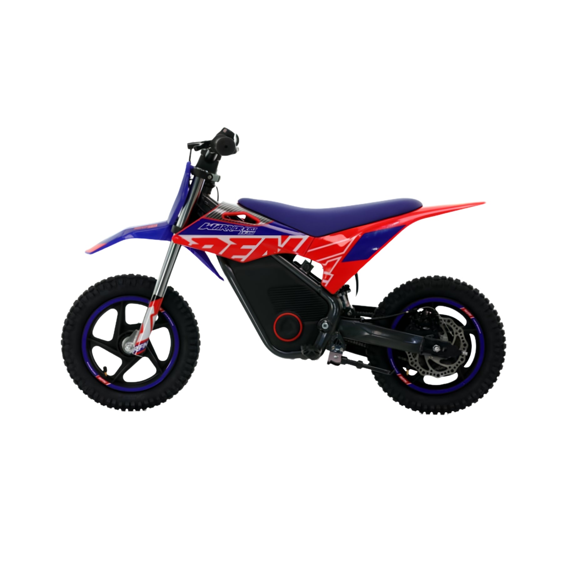 Moto cross eléctrica X-EMOTOS RFN Warrior SX-E150 de 12 pulgadas y 150W, visible en la imagen.