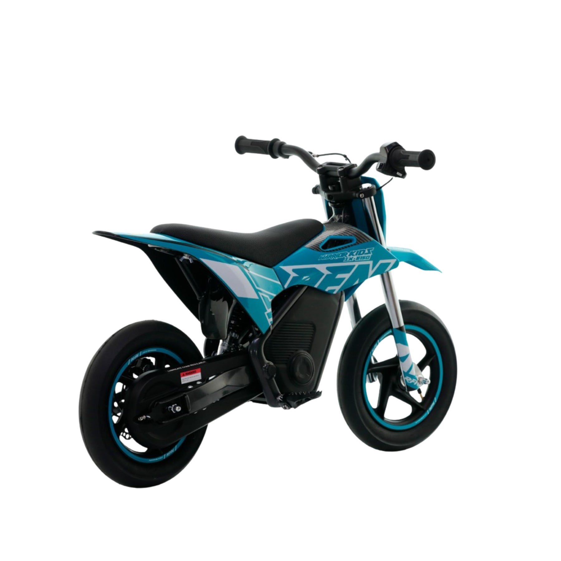 Minimoto eléctrica APOLLO RFN Warrior Kids SX-E150 150W en color azul, con ruedas de 12 pulgadas, diseñada para niños.