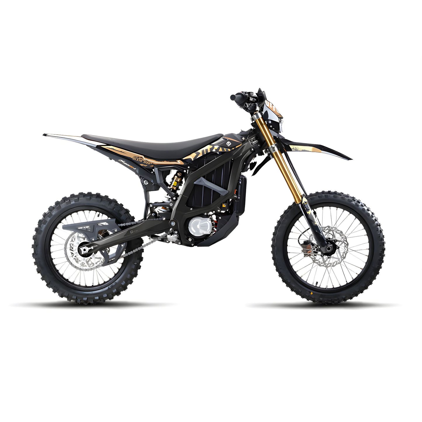 Moto eléctrica Surron Ultra Bee HP de X-EMOTOS con chasis de carbono y diseño compacto para niños y jóvenes.