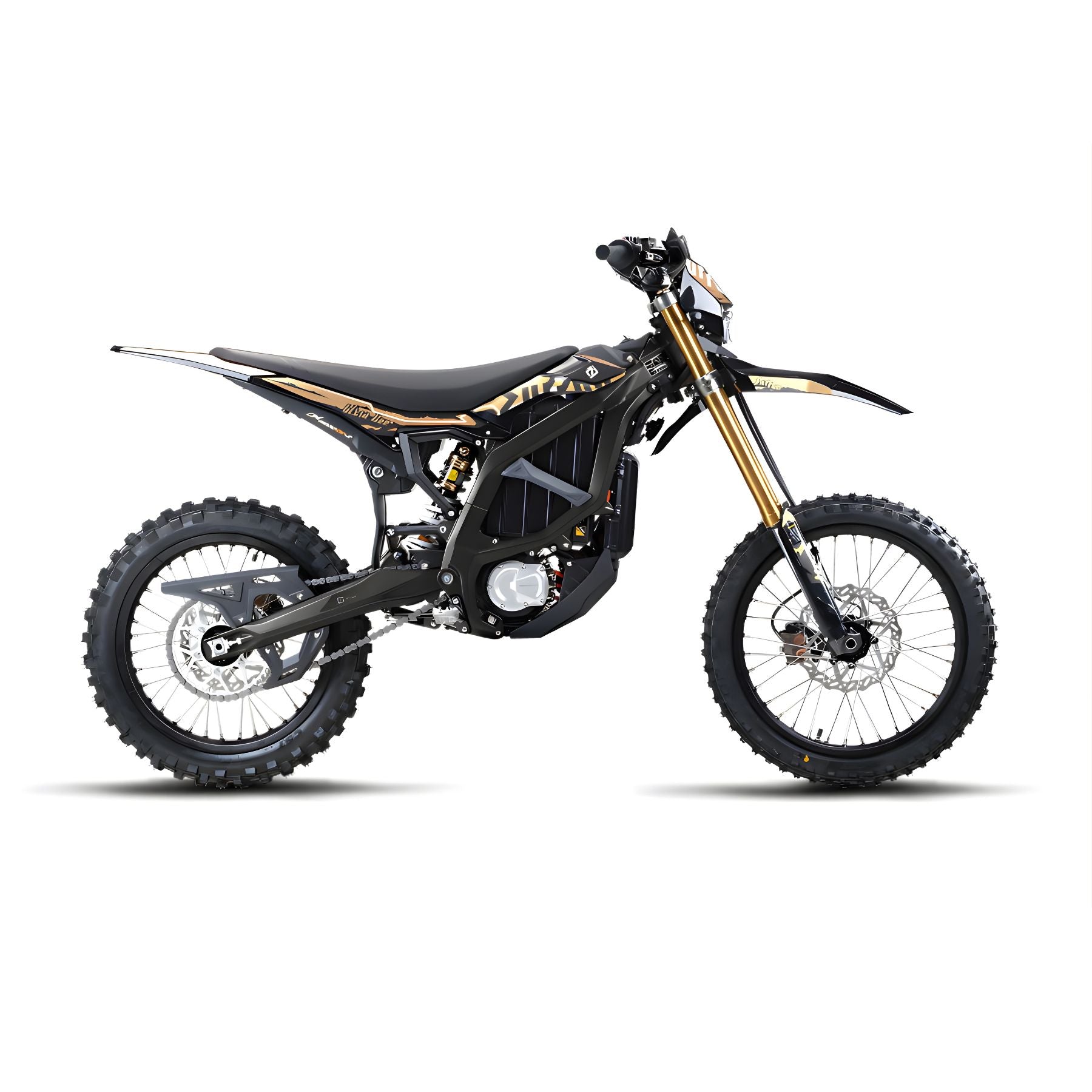 Moto eléctrica Surron Ultra Bee HP de X-EMOTOS con chasis de carbono y diseño compacto para niños y jóvenes.