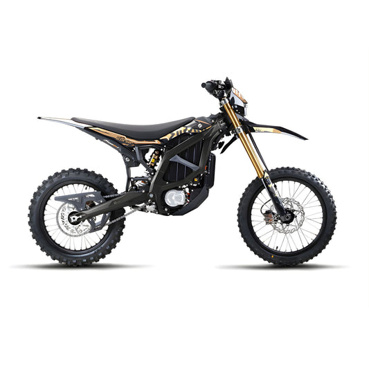 Moto eléctrica Surron Ultra Bee HP de X-EMOTOS con chasis de carbono y diseño compacto para niños y jóvenes.