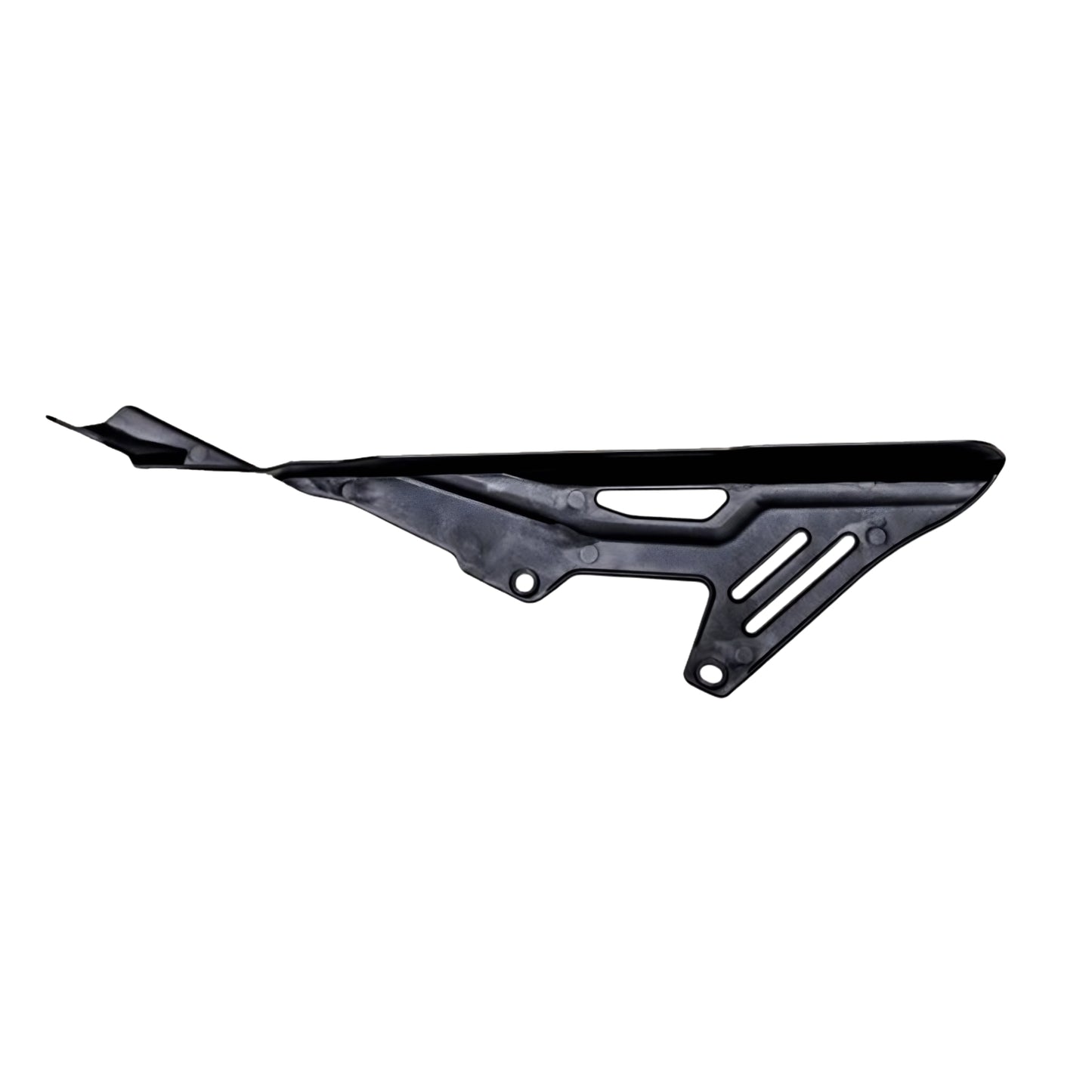 Protector de cadena para Surron Light Bee de la marca X-EMOTOS, muestra el recubrimiento resistente en la cadena de la bicicleta eléctrica.
