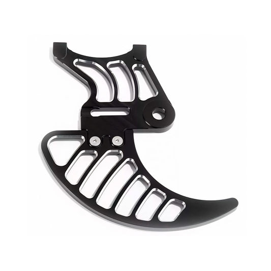 Protector de disco trasero X-EMOTOS en color negro, diseñado para protección de frenos en motocicleta.