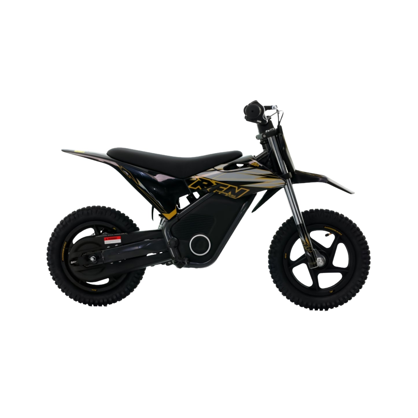 Moto eléctrica Minicross X-EMOTOS RFN Warrior SX-E150 150W de 12 pulgadas en color negro.